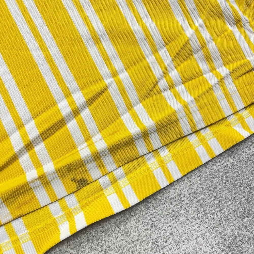 Vintage Tommy Hilfiger Polo Shirt Men Medium Yellow Striped Rugby 90s Vertical * - Picture 3 of 13